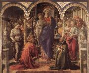 LIPPI, Fra Filippo, Adoration of the Child with Saints g